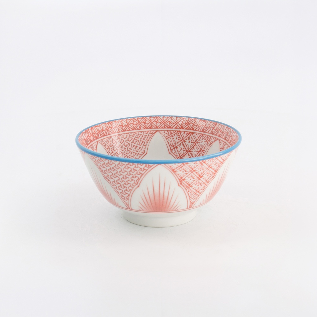 Lily Flower Small Tayo Bowl 13.5x6.8cm 300ml Red 21161 6/48