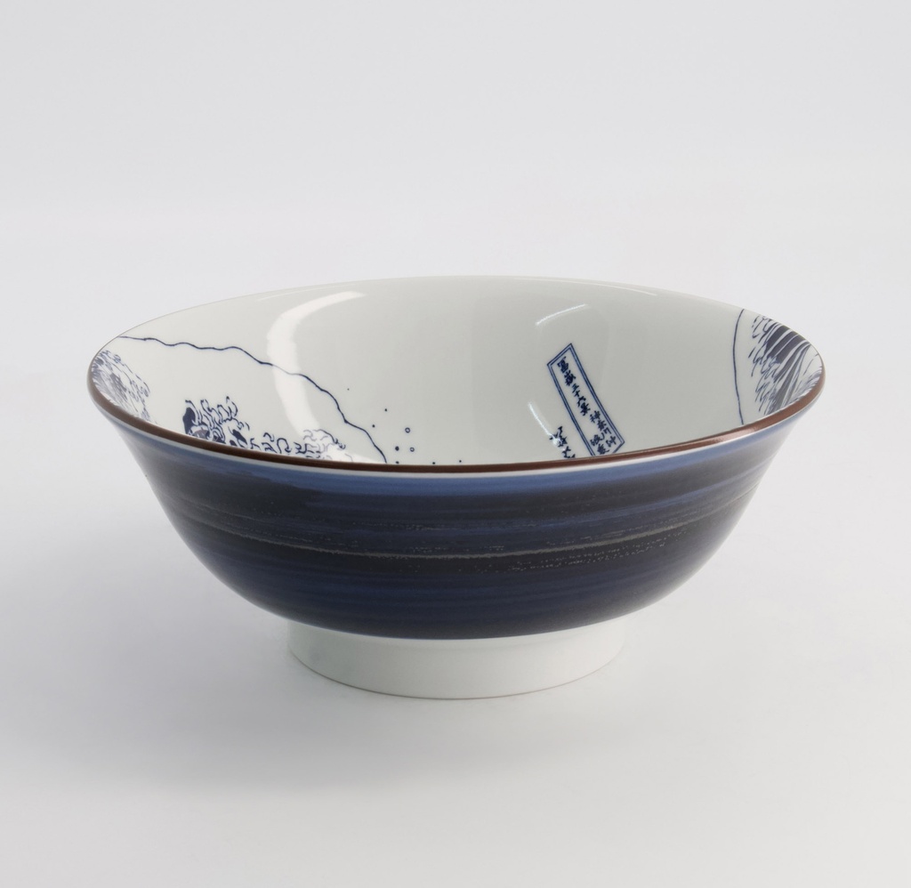 Hokusai Nami Ramen Bowl 21x8.5cm Blue/White 21208 4/24