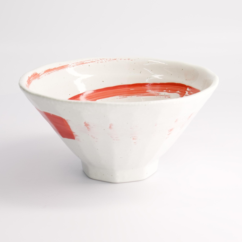 Ramen Bowl Maru White 19.5x10cm White/Red 650ml 3/24 21211