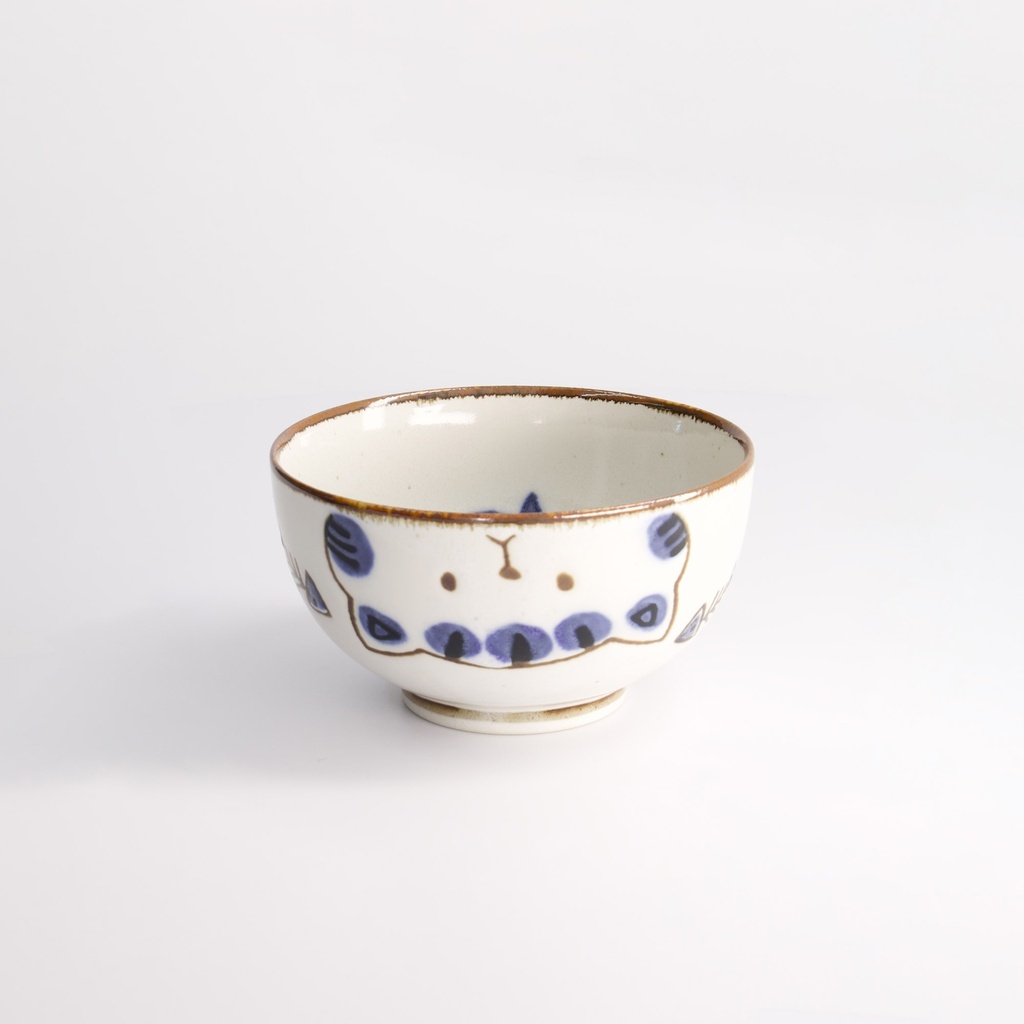 Kawaii Cat Neko Bowl 13.7x7.4cmh 500ml Blue 21265 4/48