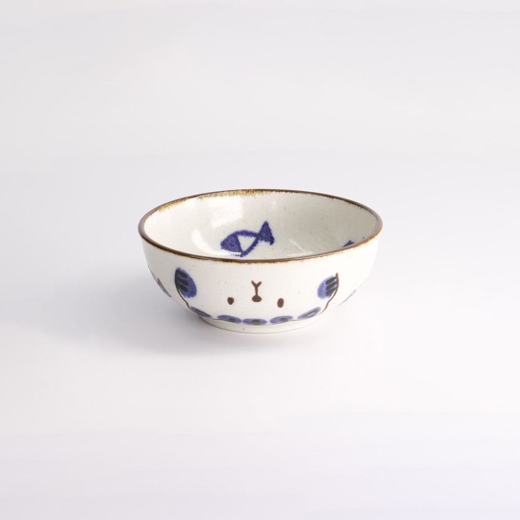 Kawaii Cat Neko Bowl 13.2x5cmh 360ml Blue 21275 6/48