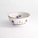 Kawaii Cat Neko Bowl 16x6.3cmh 600ml Blue 21277 6/36