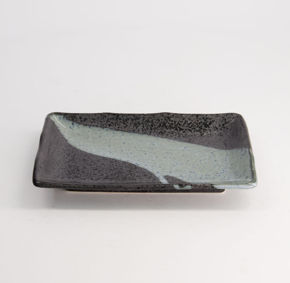 Mino Craft Rectangular Plate 21x13.5x2.8cm Bk/Bl 6/48