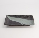 Mino Craft Rectangular Plate 21x13.5x2.8cm Bk/Bl 6/48