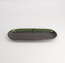 Mino Craft Oval Plates 28.5x11.5x2.3cm Yuzukuru Nuriwake Bk/Bl 5/40