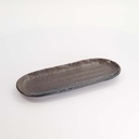 Mino Craft Oval Plates 28.5x11.5x2.3cm Masiko Kinyo Black 5/40