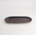 Mino Craft Oval Plates 28.5x11.5x2.3cm Masiko Kinyo Black 5/40