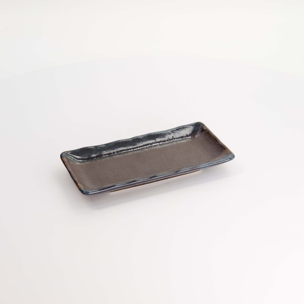 Masiko Kinyo Plate 19.5x9.5x2.5cm Black 6/72