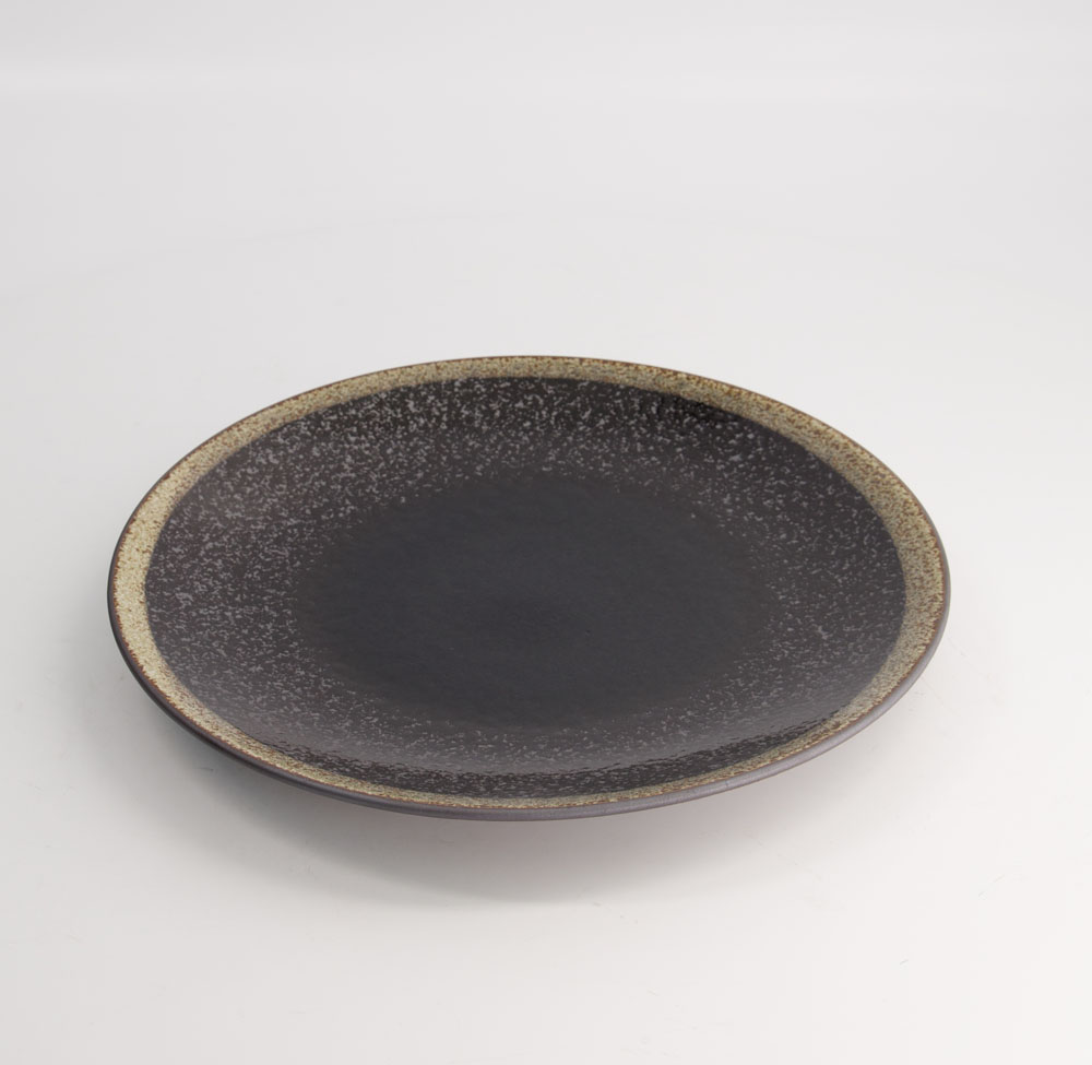 Yuteki Kosui Round Plate 28.5x3cm Black 3/18