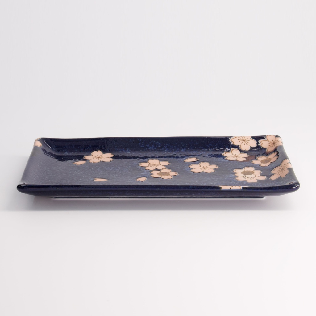 Sakura Plate 22.5x12.7cm Navy 21348 6/48