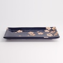 Sakura Plate 22.5x12.7cm Navy 21348 6/48