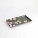 Sakura Plate 22.5x12.7cm Black 21350 6/48