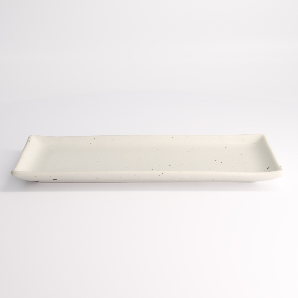 Kohiki White Matte Rect. Plate 28.5x12.5cm 21355 6/48