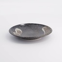 Arahake Round Plate 16.7x2.5cm Bk/Br 21424 6/72