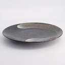 Arahake Large Round Plate 28.5x3.5cm Bk/Br 21426 3/18