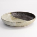 Oboro Yamakage Pasta Plate 22x4cm 650ml Bk/Br/Wh 21449 3/24