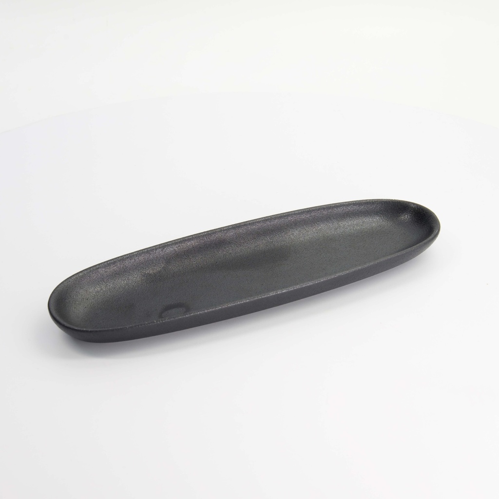 Yuzu Black Plate 30.3x9.5x2.4cm A2025Y101 6/48