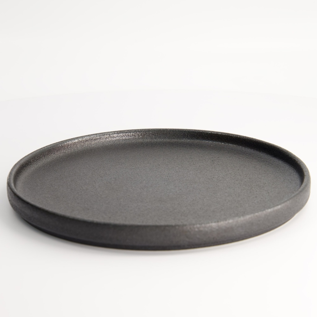 Yuzu Black Round Plate with Rim 23.9x2.2cm A21522Y101 3/18