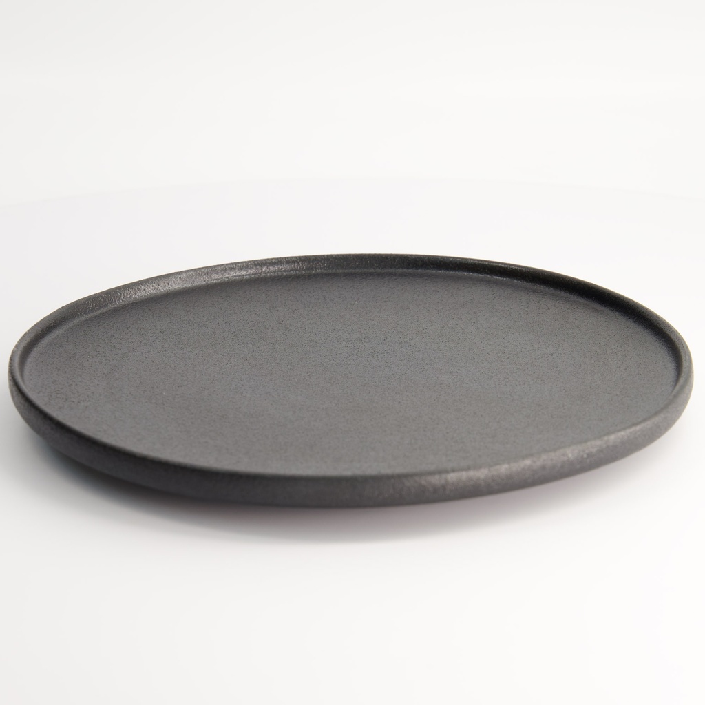 Yuzu Black Round Plate with Rim 26x2.4cm A21523Y101 3/18