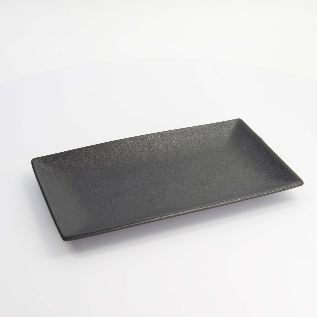 Yuzu Black Rect. Plate 27.1x16.1x2.4cm A21263Y101 4/24