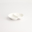White Series Sauce Plate Divided 9.5x1.9cm White A0219 12/192