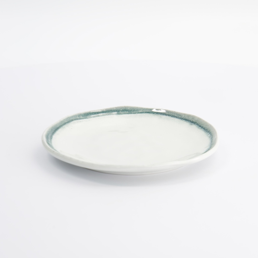 Garden Collection Round Plate 17.5x1.5cm Green Rim