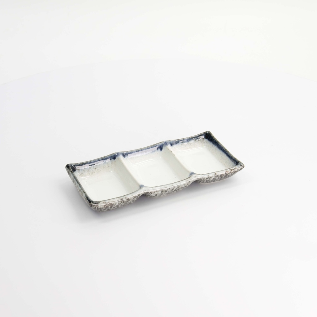 Tajimi Blue/White Sauce Dish 3pcs 19x9x2.5cm E485-51 8/64