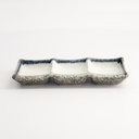 Tajimi Blue/White Sauce Dish 3pcs 19x9x2.5cm E485-51 8/64
