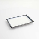 Tajimi Blue/White Plate 21.7x15x2.3cm E485-P-10019 5/40