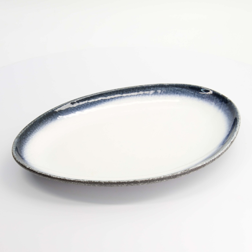 Tajimi Blue/White Plate 34x24x4cm E485-P-08112 1/8