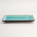 Glassy Turquoise Plate 22x12.5x2.5cm  HL15850/BL 4/24