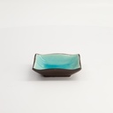 Glassy Turquoise Dish 8.5x8.5x2.4cm HL12522M/BL 12/72