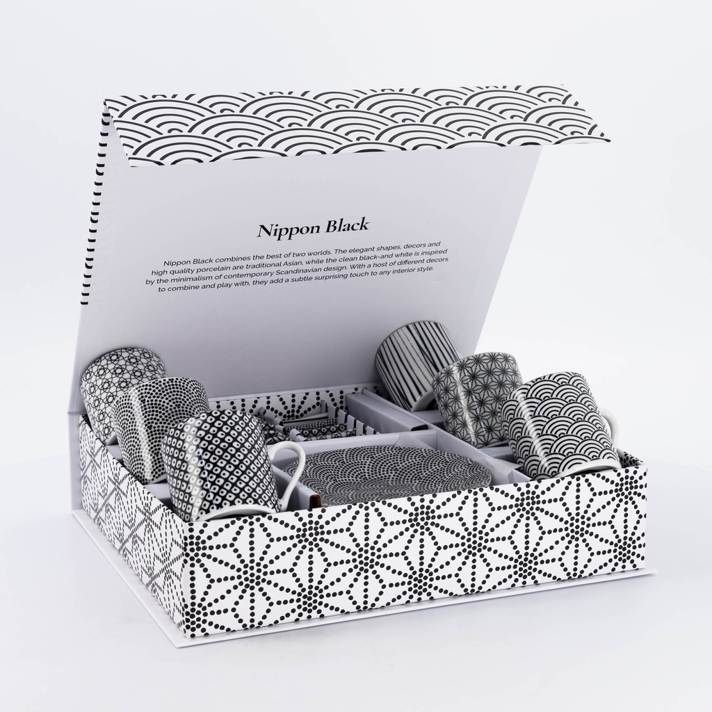 Nippon Black Giftset Espresso 18pcs 80ml HDAES/BK 1/12