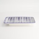 Nippon Blue Plate Rect 21x13.5cm Lines H 15986 6/48