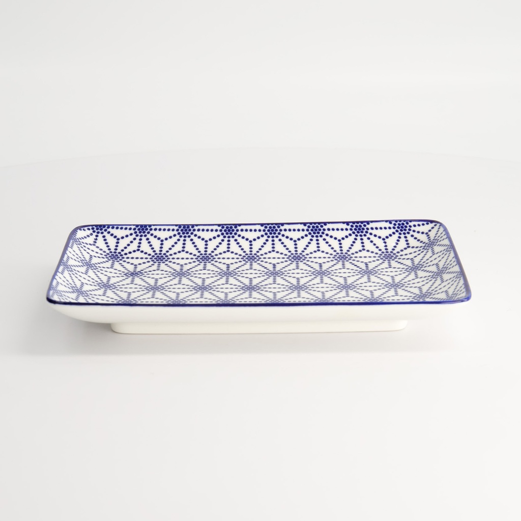 Nippon Blue Plate Rect 21x13.5cm Star E 15610 6/48