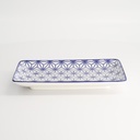 Nippon Blue Plate Rect 21x13.5cm Star E 15610 6/48