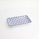 Nippon Blue Plate Rect 21x13.5cm Star E 15610 6/48