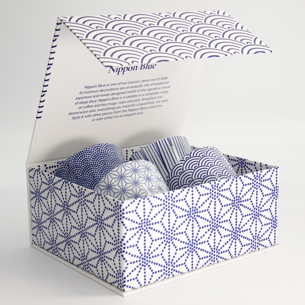 Nippon Blue Cup w/Giftbox 8.3x6.5cm 180ml 4pcs 17836 1/18