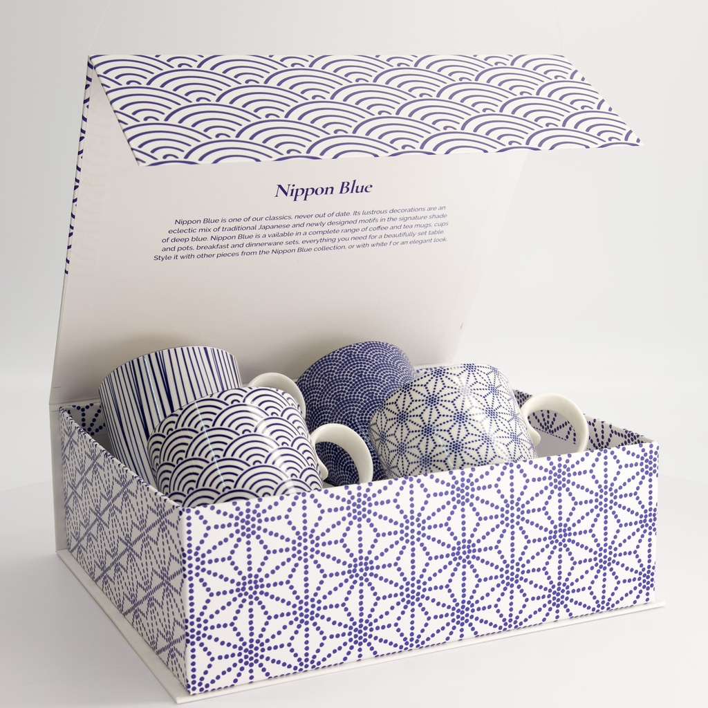 Nippon Blue Mug Giftset 4pcs 8.5x10.2cm 340ml 17989 1/6