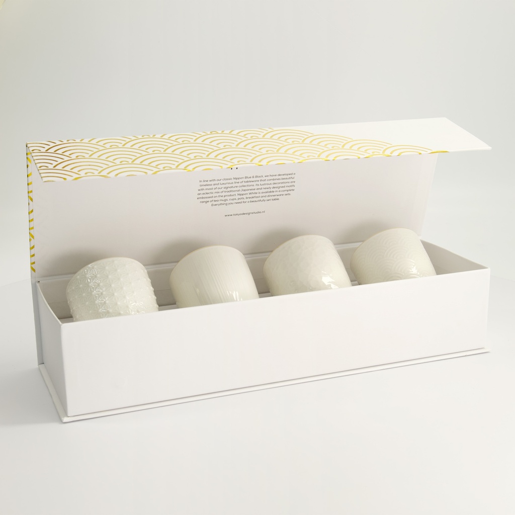 Nippon White Gold Rim Cup 4pcs Set 6.7x7.7cm 170ml 1/6