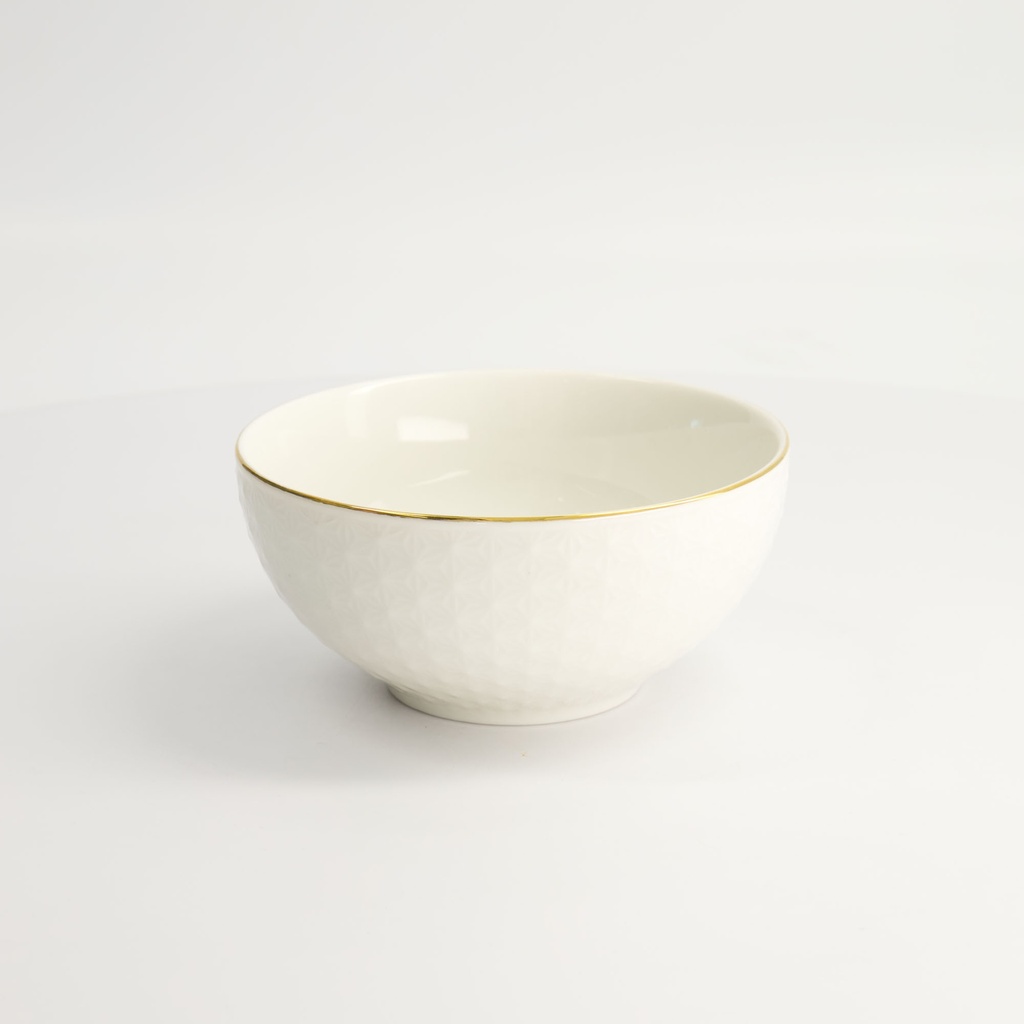 Nippon White Gold Rim Bowl 15x7cm 550ml Star 6/36