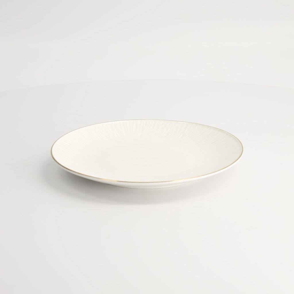 Nippon White Gold Rim Coupe Plate 19cm Lines 6/48