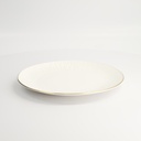 Nippon White Gold Rim Coupe Plate 25.5cm Lines 6/48