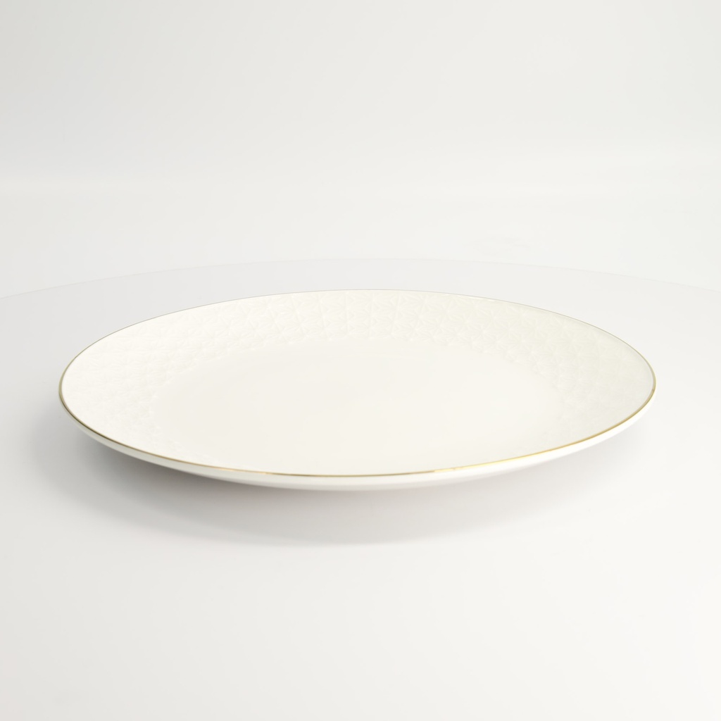 Nippon White Gold Rim Coupe Plate 30.5x3.4cm Star 1/18