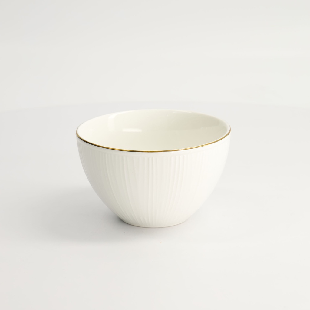 Nippon White Gold Rim Bowl 11.4x6cm 350ml Lines 6/48