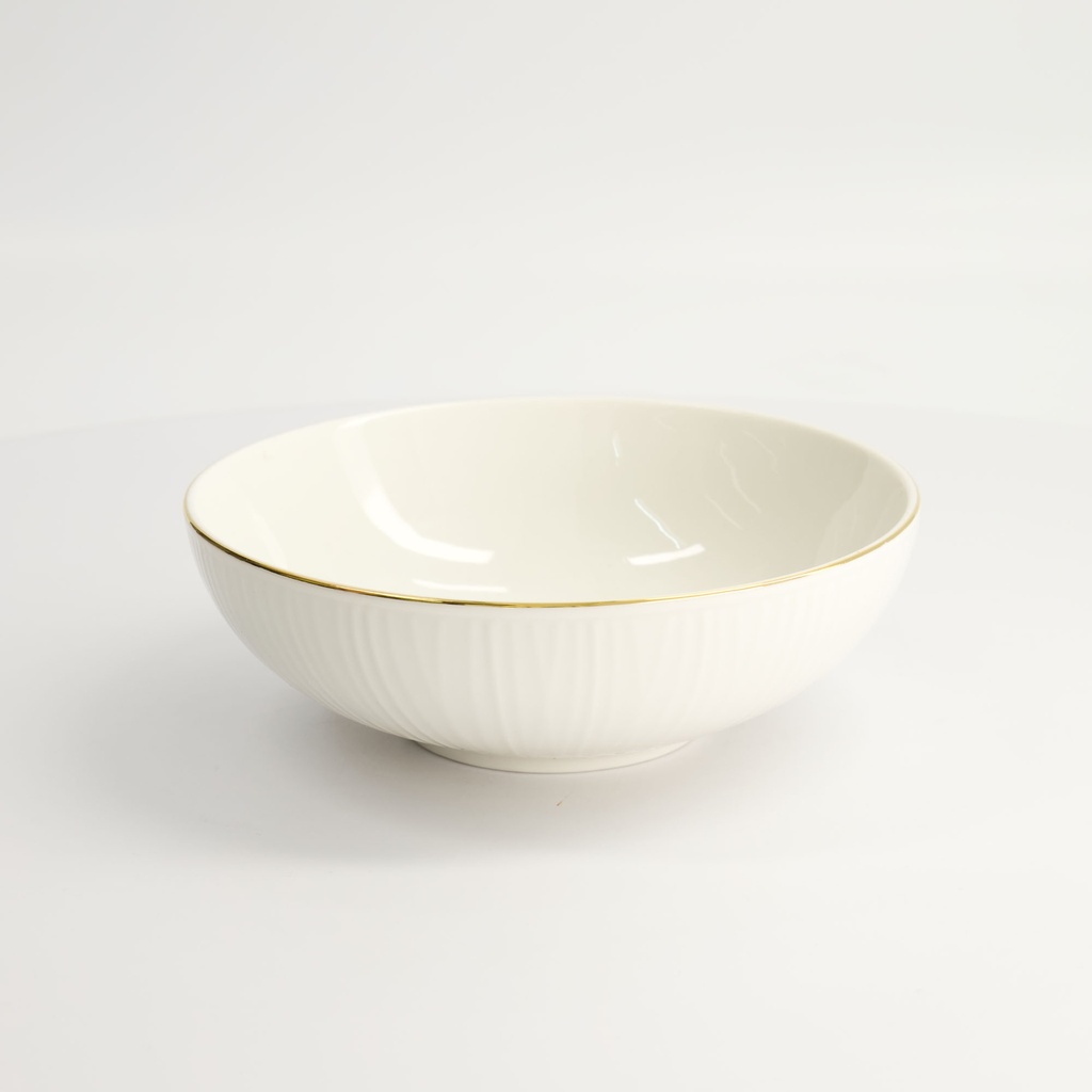 Nippon White Gold Rim Bowl 19x5.5cm 780ml Lines 3/18