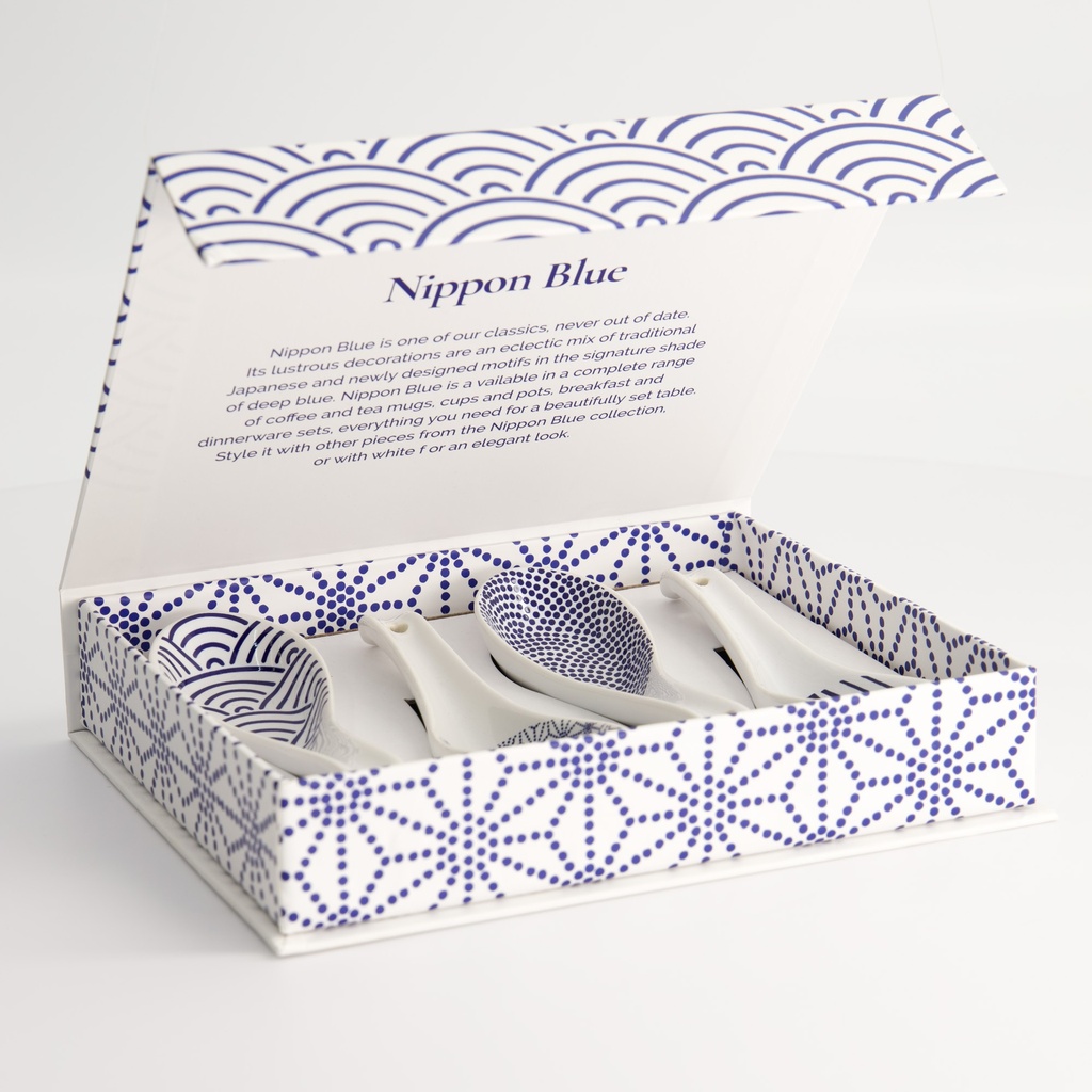 Nippon Blue Soup Spoon Giftset 4pcs 13.8x4.8cm 1/24