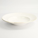 Nippon White Gold Rim Deep Plate 25.8x5cm 300ml Lines 3/24