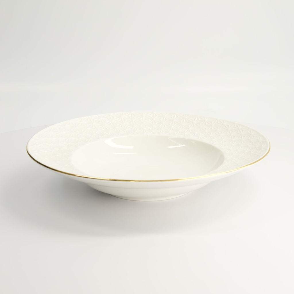 Nippon White Gold Rim Deep Plate 30cm 500ml Star 1/18