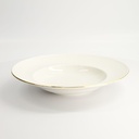 Nippon White Gold Rim Deep Plate 30cm 500ml Lines 1/18